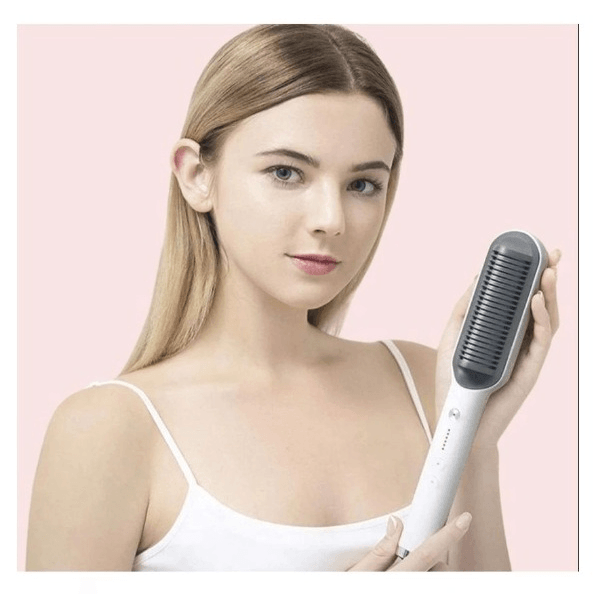 Escova Alisadora 5 em 1 - Alisa, Seca, Hidrata, Modela e Anti-Frizz