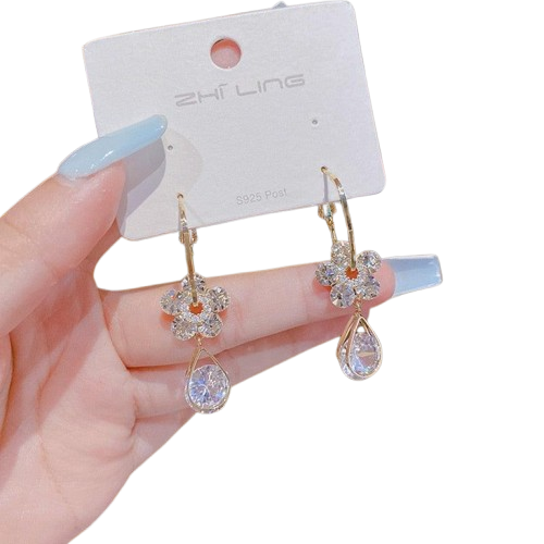 Brincos Flor Cristal