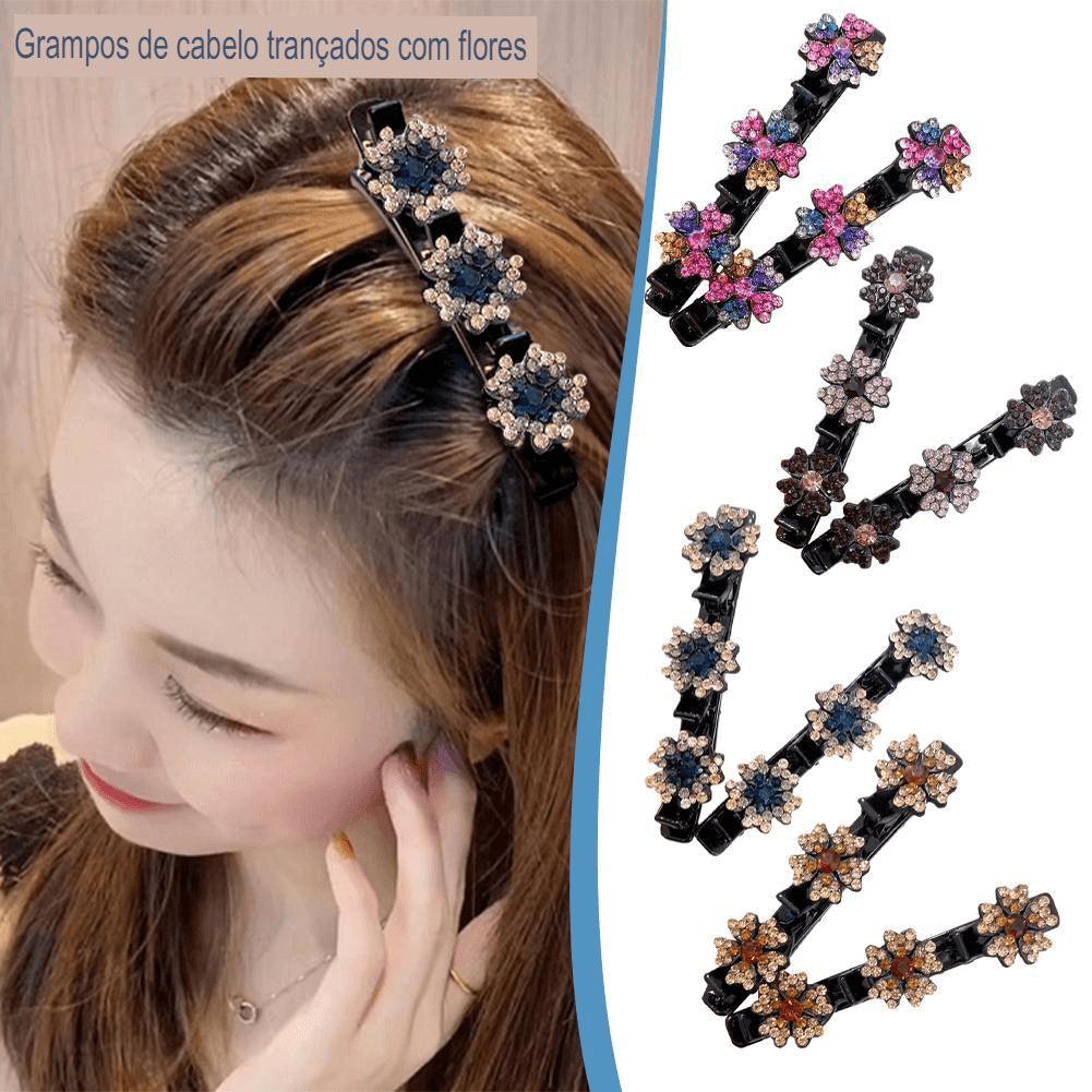 Clip Hair Cristal - Presilha Cabelo Flor de Cristal (COMPRE 1 LEVE 2) - Nannyvarie