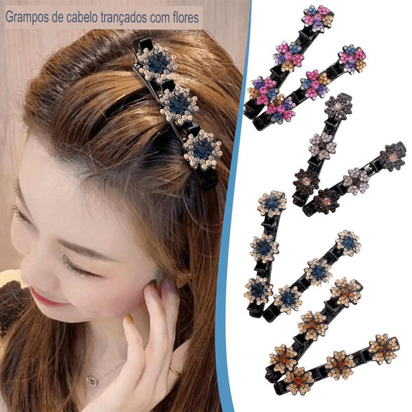 Clip Hair Cristal - Presilha Cabelo Flor de Cristal (COMPRE 1 LEVE 2) - Nannyvarie