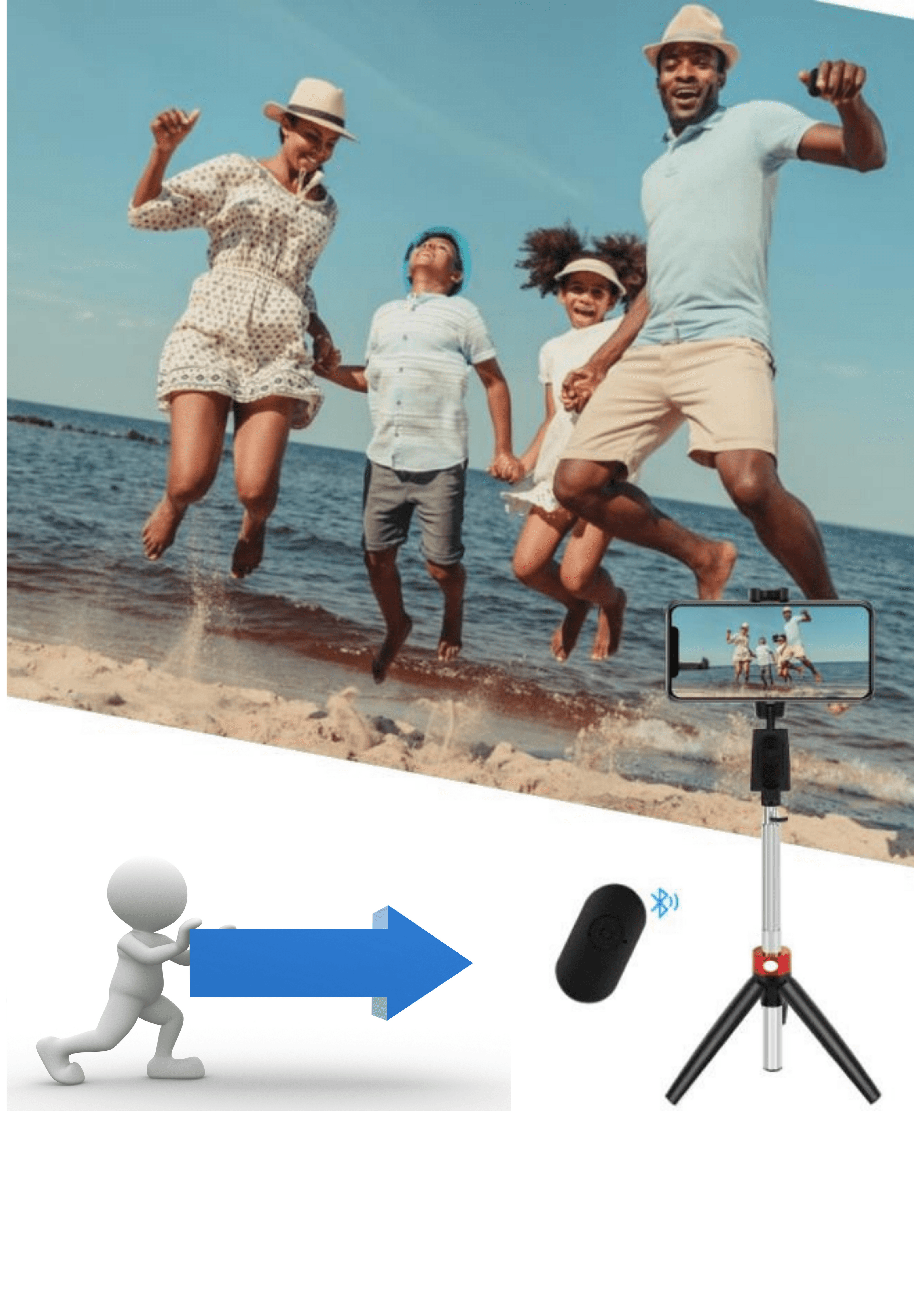 Tripé Monopés Dobrável Universal para Smartphones - Nannyvarie