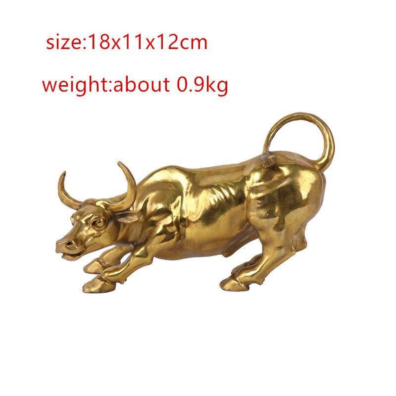 Estatueta Bull Wall Street de Cobre Maciço Banhado a Bronze - Nannyvarie