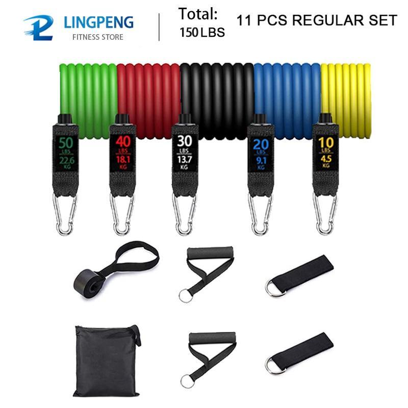 Kit Elásticos Extensores de Treinamento Fitness Exercício em Casa - Nannyvarie